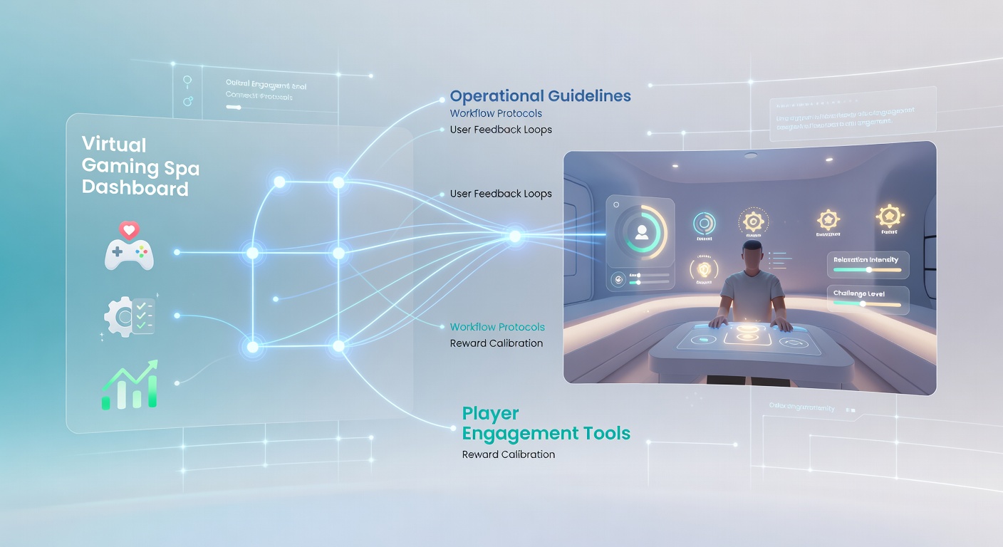 Screenshot of a virtual gaming dashboard displaying integrated guidelines and engagement metrics