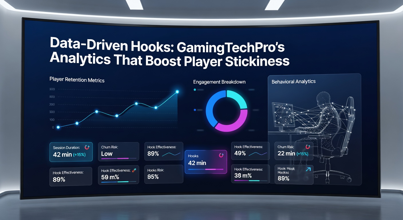 Graph showing before-and-after retention curves for a GamingTechPro client game, highlighting sharp uplifts from analytics-driven hooks