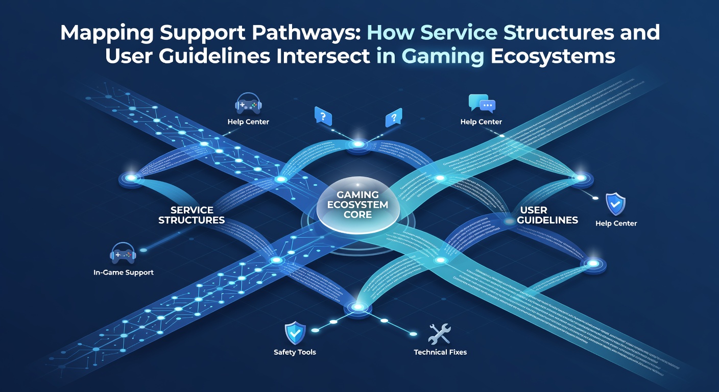 Flowchart illustrating how user support requests pass through guideline checks within gaming service structures
