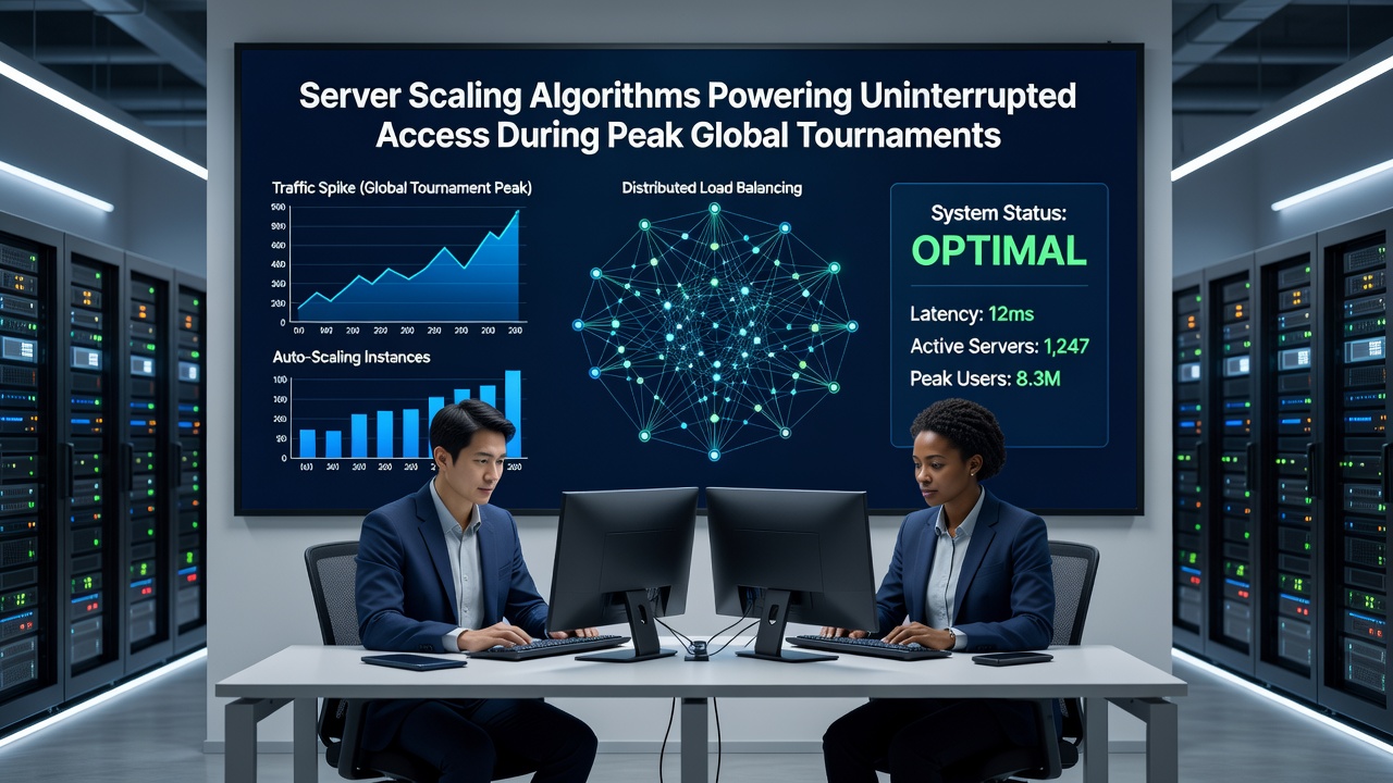 Live dashboard monitoring server loads at a major esports tournament